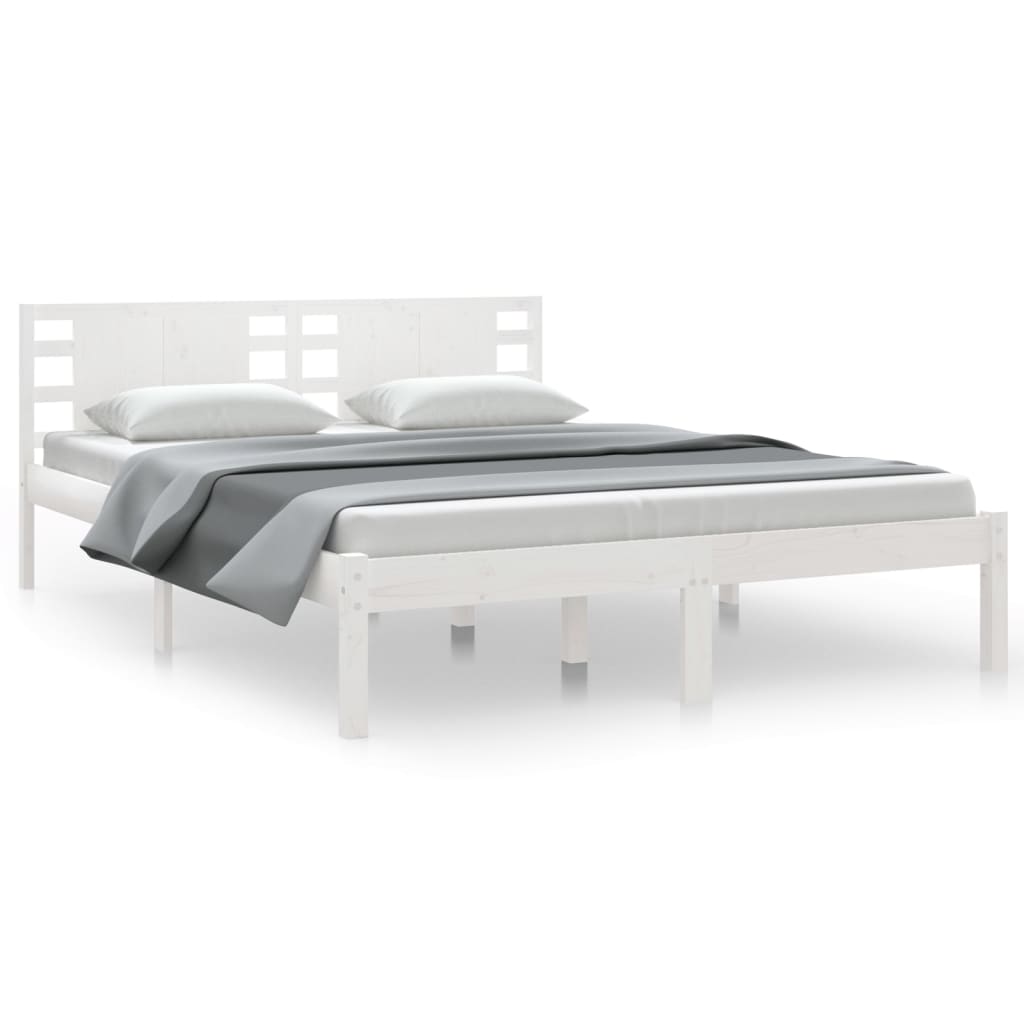 Bedframe Massief Grenenhout Wit 140X200 Cm