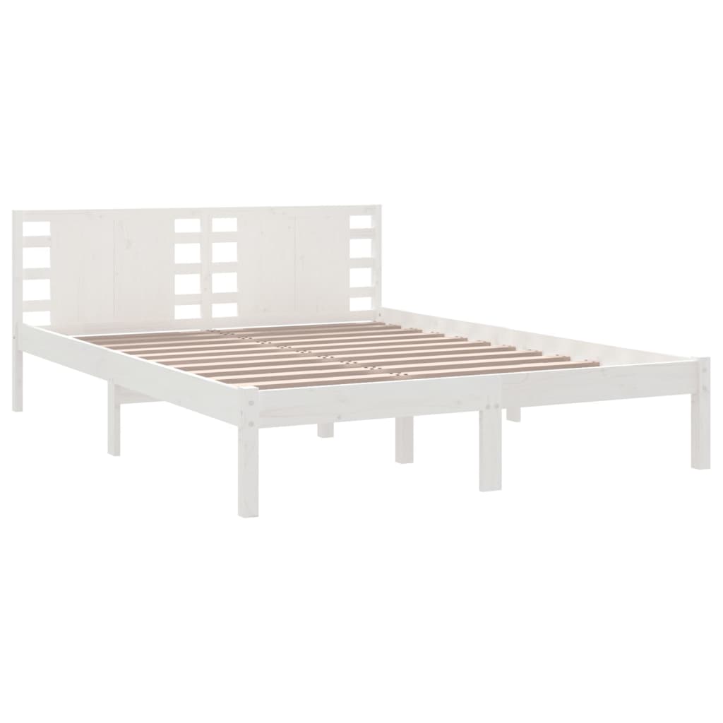 Bedframe Massief Grenenhout Wit 140X200 Cm