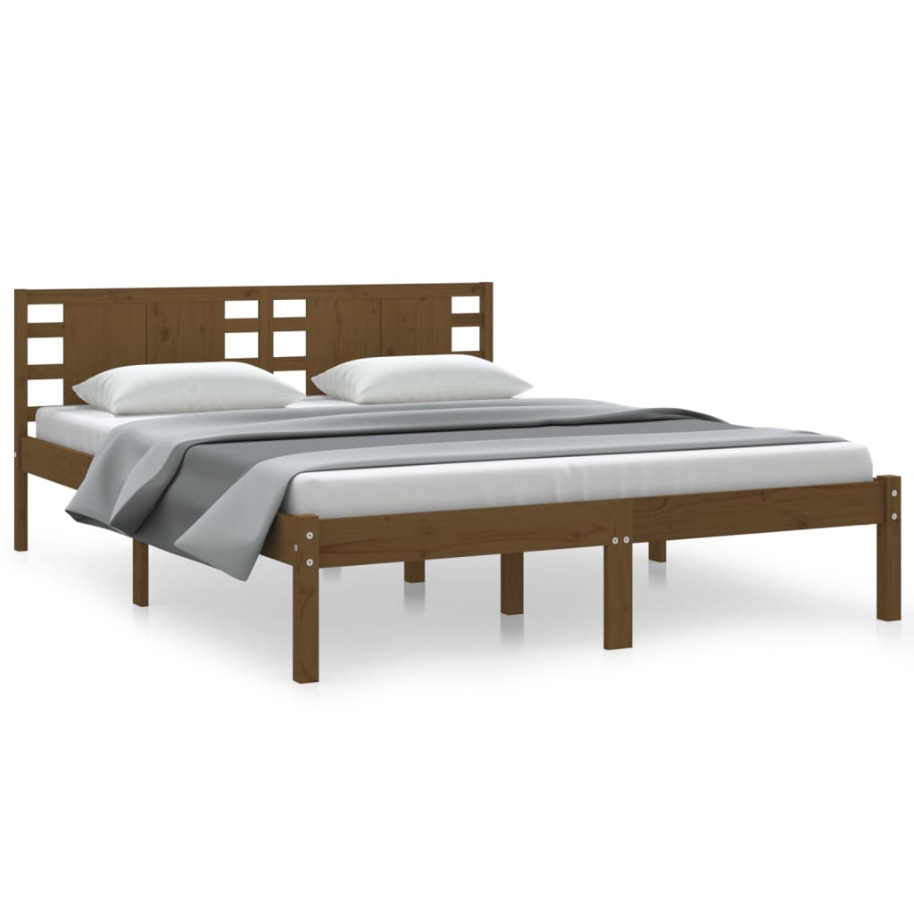 Bedframe Massief Grenenhout Honingbruin 140X200 Cm