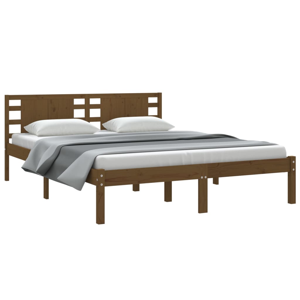 Bedframe Massief Grenenhout Honingbruin 140X200 Cm