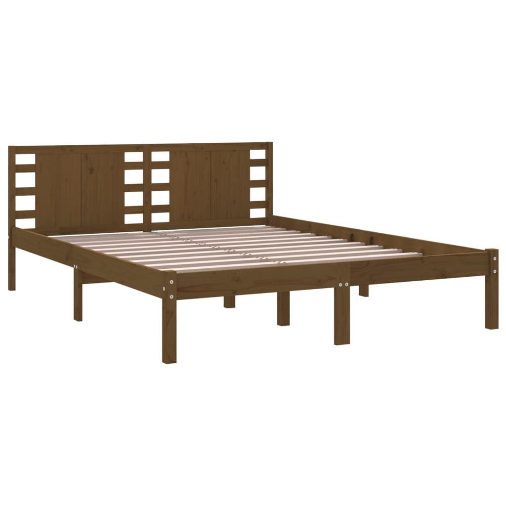 Bedframe Massief Grenenhout Honingbruin 140X200 Cm