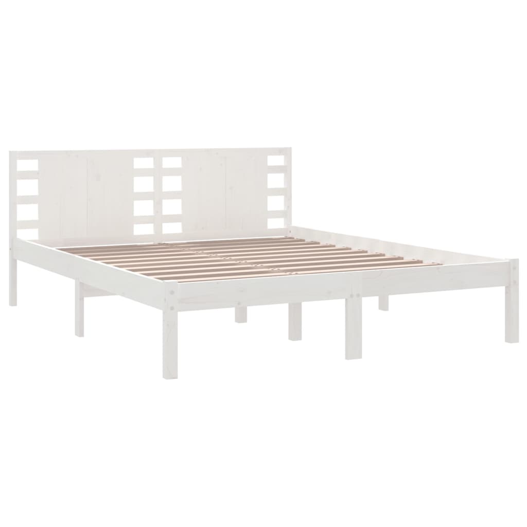 Bedframe Massief Grenenhout Wit 160X200 Cm