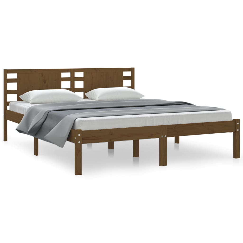 Bedframe Massief Grenenhout Honingbruin 160X200 Cm