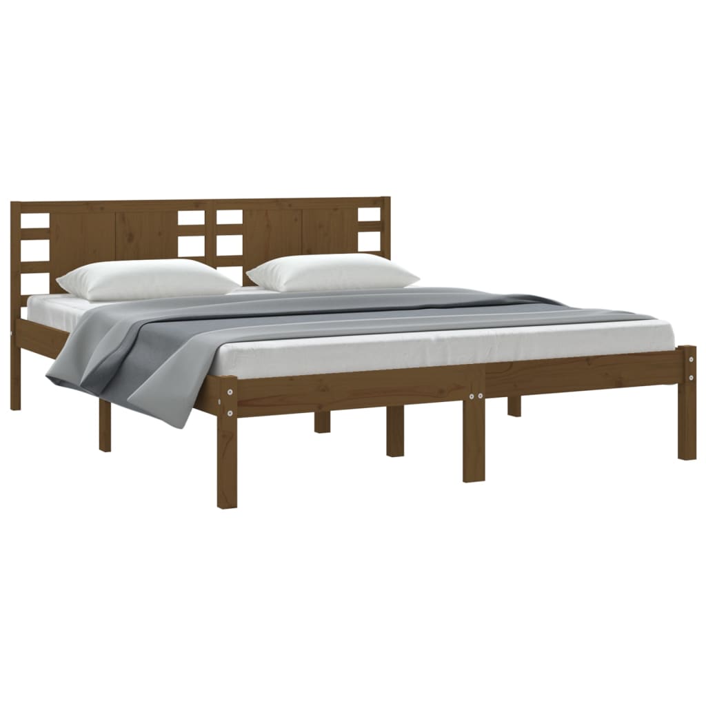 Bedframe Massief Grenenhout Honingbruin 160X200 Cm