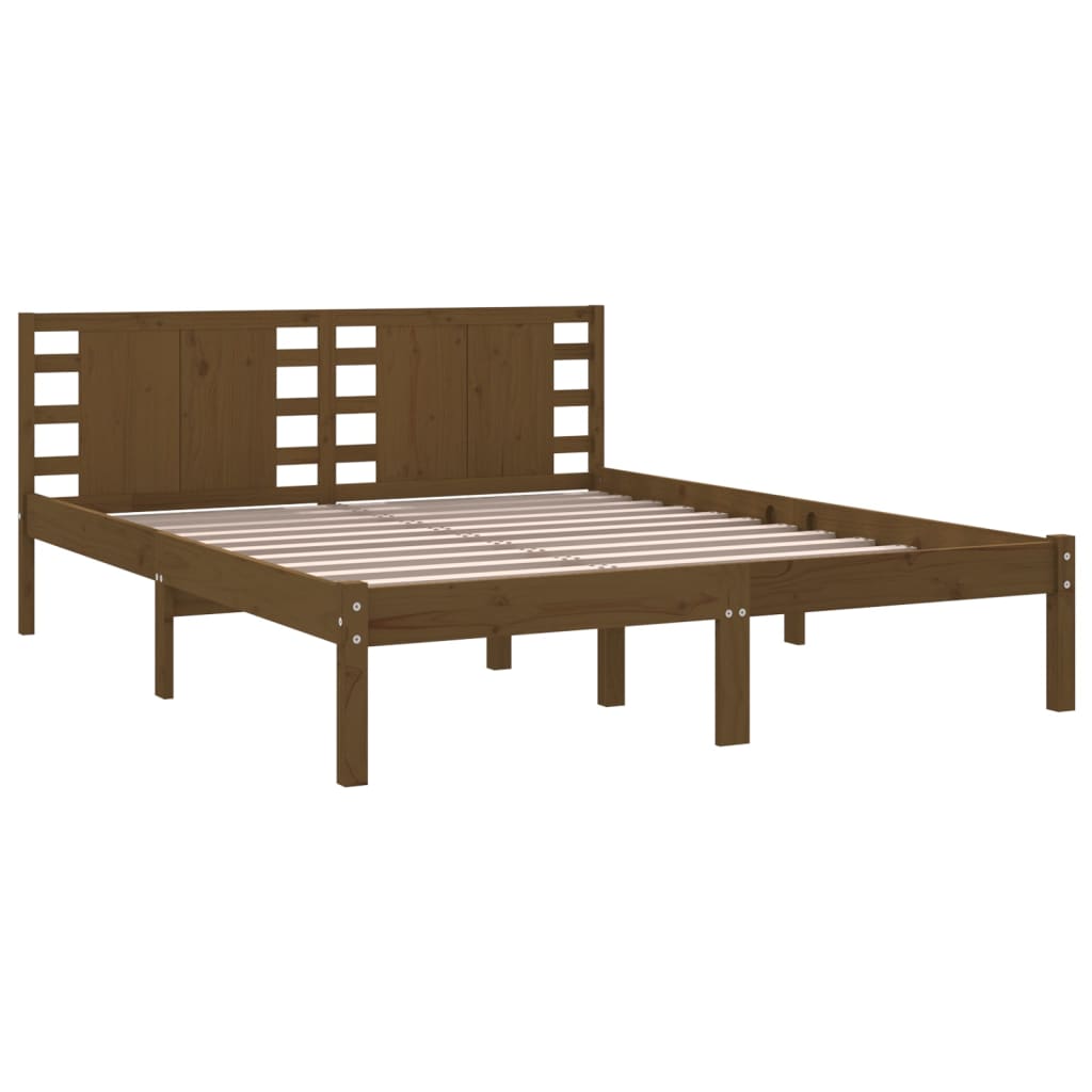 Bedframe Massief Grenenhout Honingbruin 160X200 Cm
