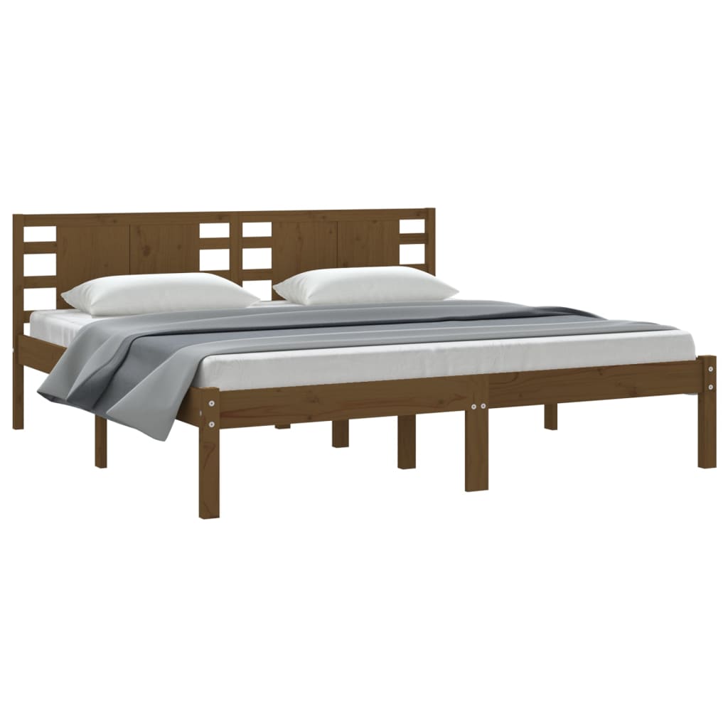 Bedframe Massief Grenenhout Honingbruin 200X200 Cm