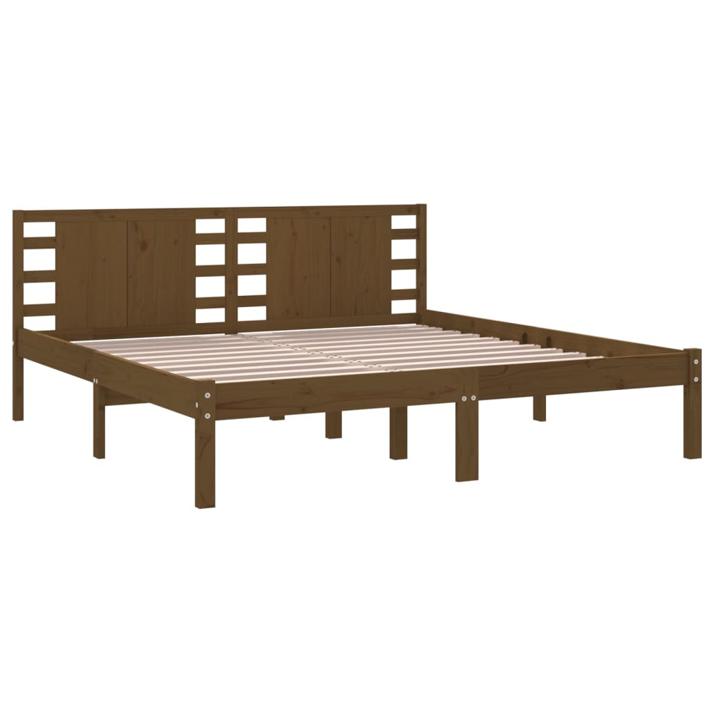 Bedframe Massief Grenenhout Honingbruin 200X200 Cm