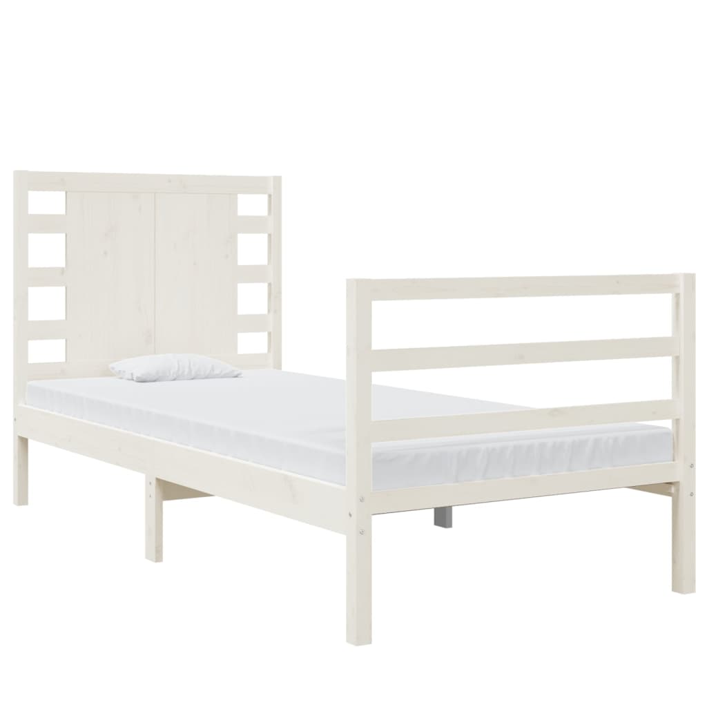 Bedframe Massief Grenenhout Wit 75X190 Cm 2Ft6 Small Single