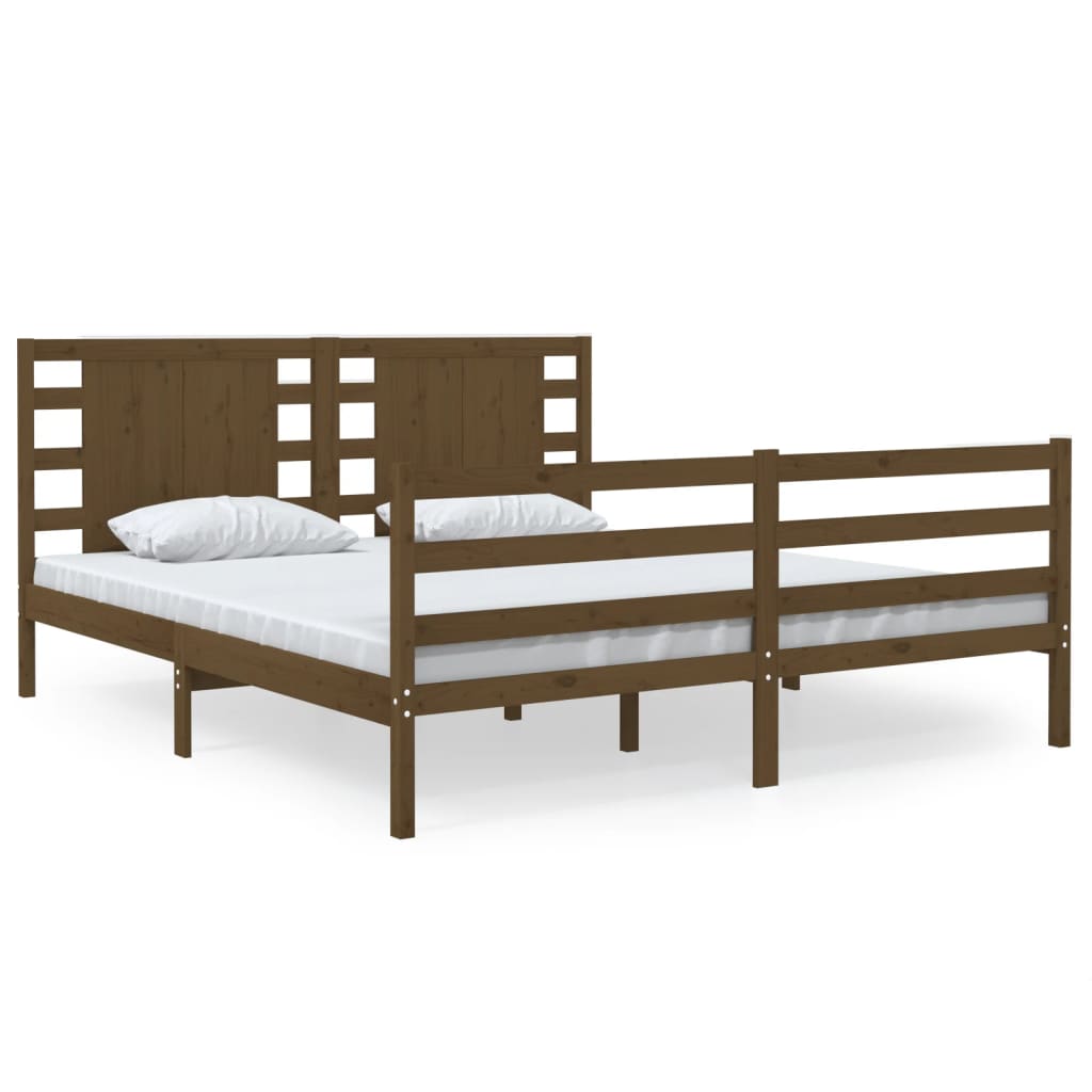Bedframe Massief Grenenhout Honingbruin 135X190 Cm 4Ft6 Double