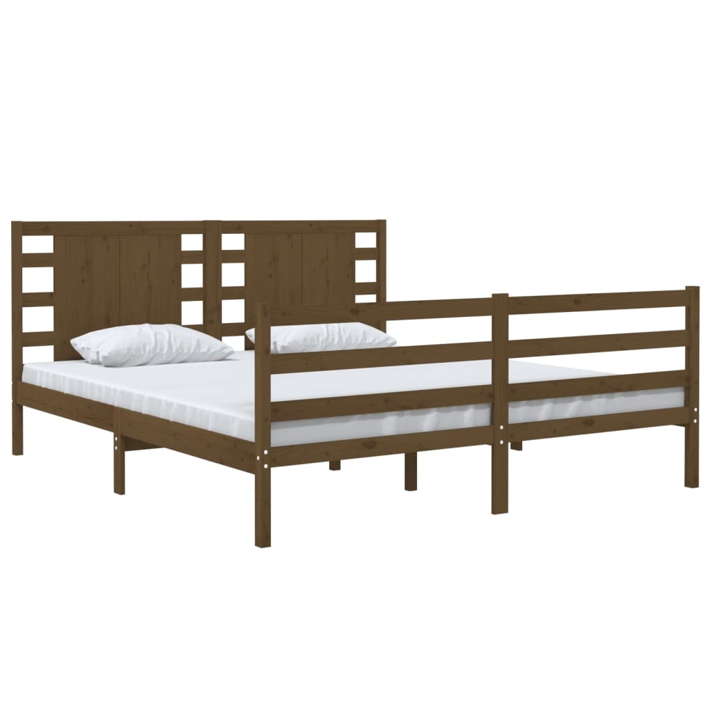 Bedframe Massief Grenenhout Honingbruin 135X190 Cm 4Ft6 Double