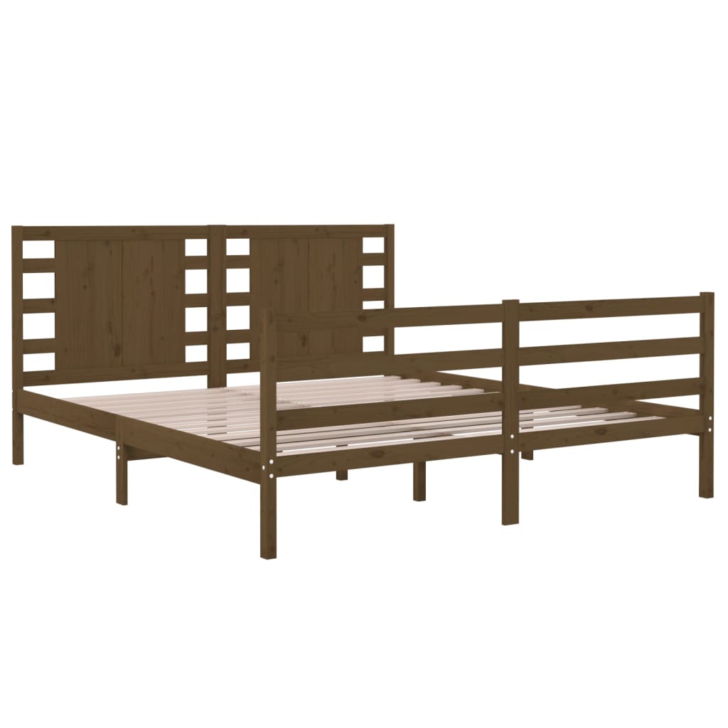 Bedframe Massief Grenenhout Honingbruin 135X190 Cm 4Ft6 Double