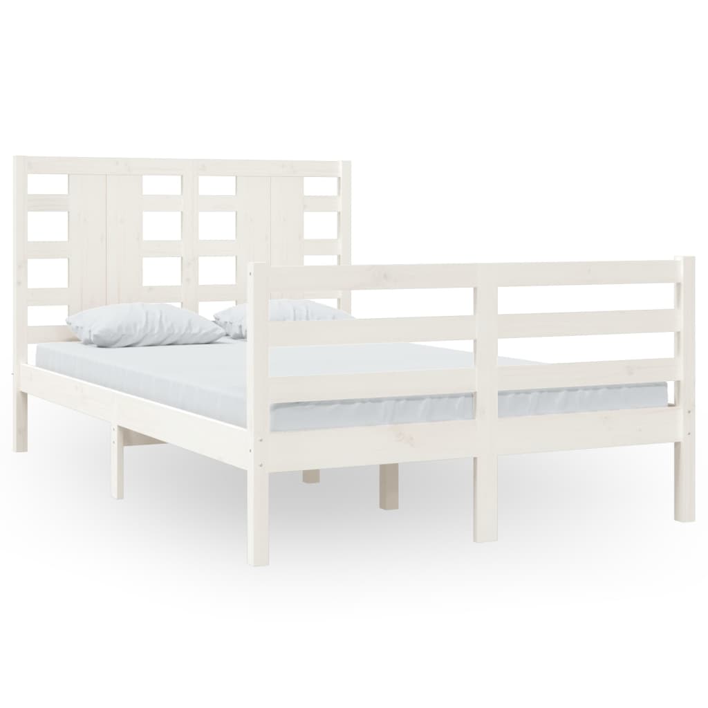 Bedframe Massief Grenenhout Wit 120X200 Cm