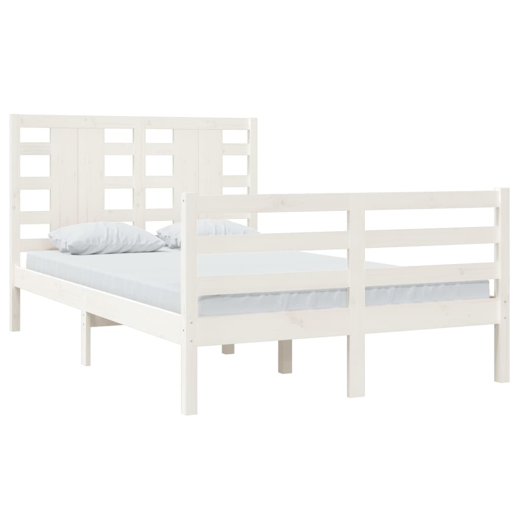 Bedframe Massief Grenenhout Wit 120X200 Cm
