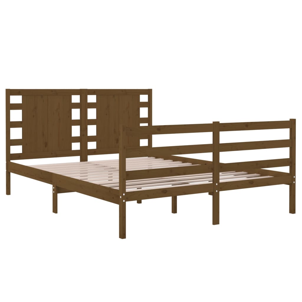 Bedframe Massief Grenenhout Honingbruin 140X200 Cm