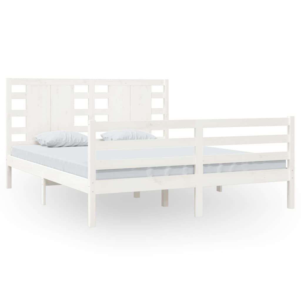 Bedframe Massief Grenenhout Wit 160X200 Cm