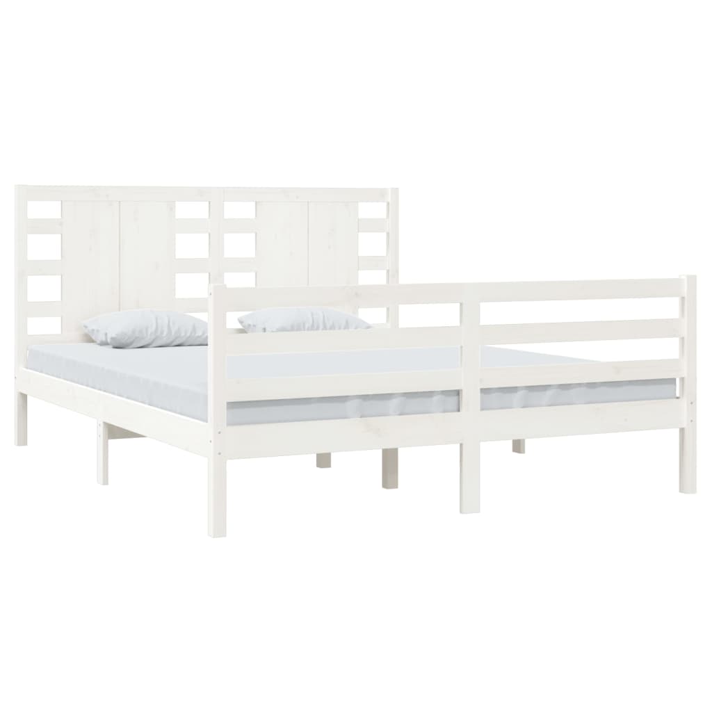 Bedframe Massief Grenenhout Wit 160X200 Cm