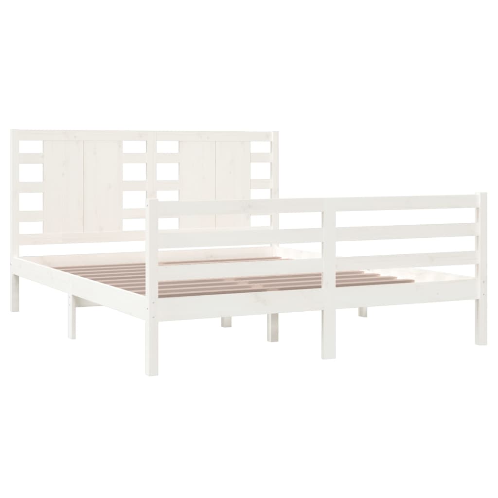 Bedframe Massief Grenenhout Wit 160X200 Cm