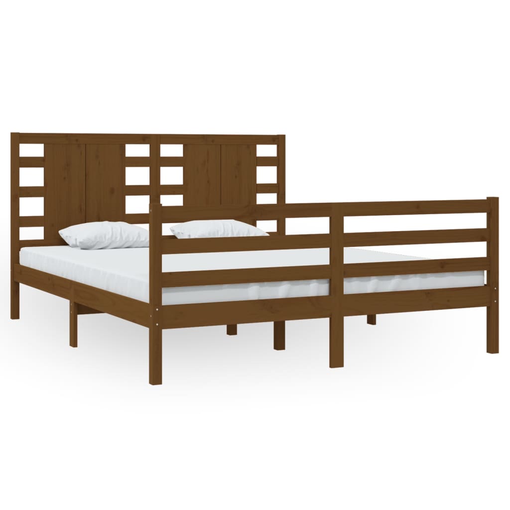 Bedframe Massief Grenenhout Honingbruin 160X200 Cm