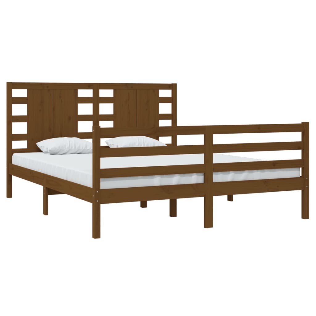 Bedframe Massief Grenenhout Honingbruin 160X200 Cm