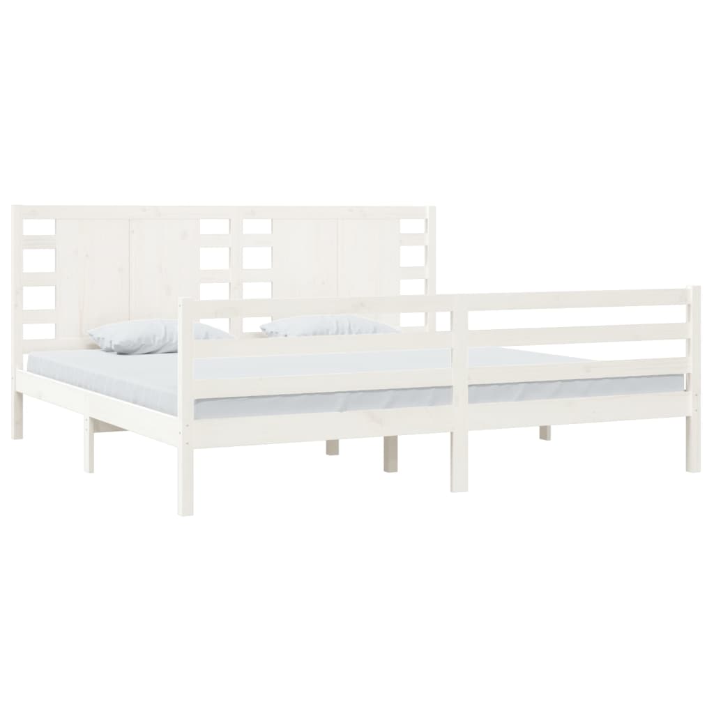 Bedframe Massief Grenenhout Wit 200X200 Cm