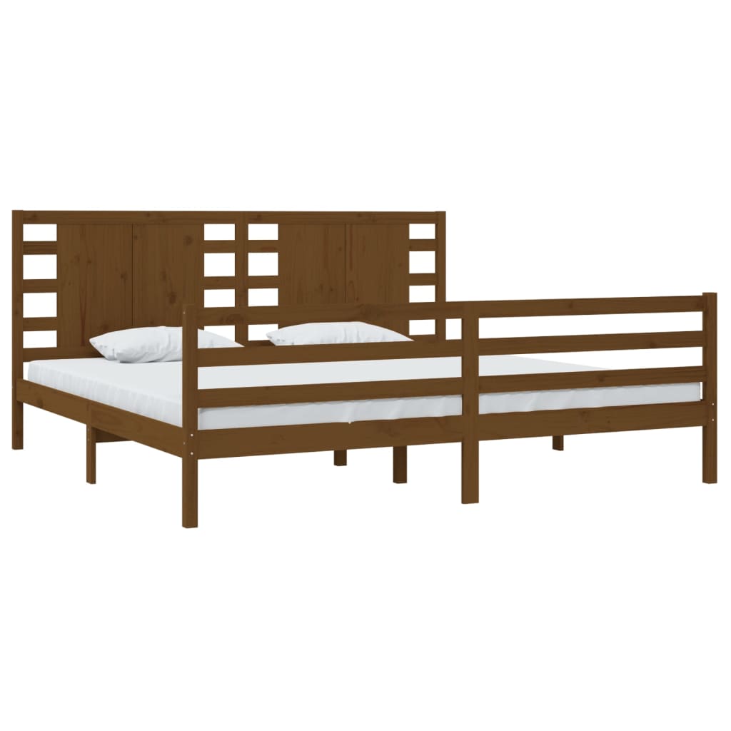 Bedframe Massief Grenenhout Honingbruin 200X200 Cm