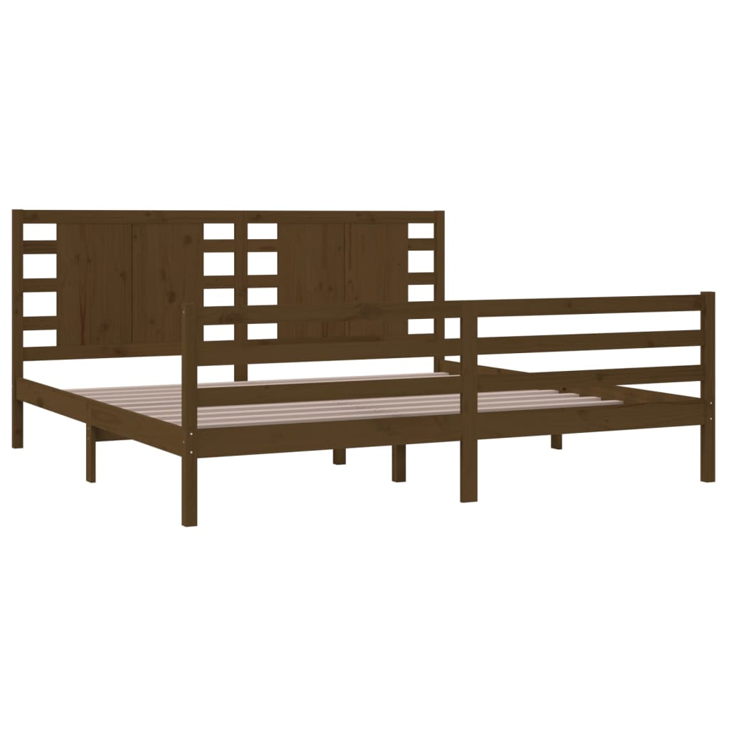 Bedframe Massief Grenenhout Honingbruin 200X200 Cm