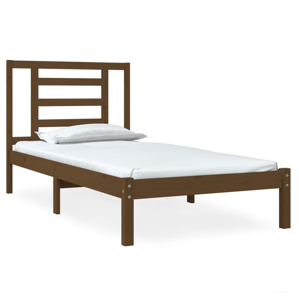 Bedframe Massief Hout Honingbruin 75X190 Cm 2Ft6 Small Single