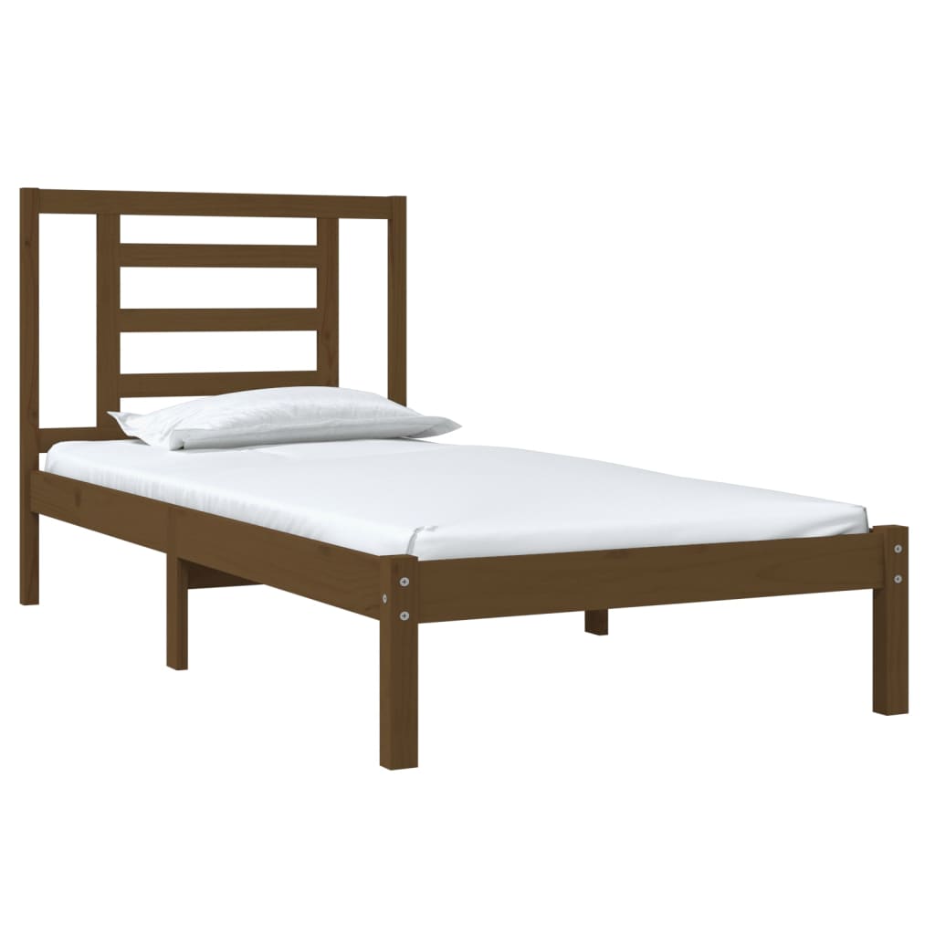 Bedframe Massief Hout Honingbruin 75X190 Cm 2Ft6 Small Single