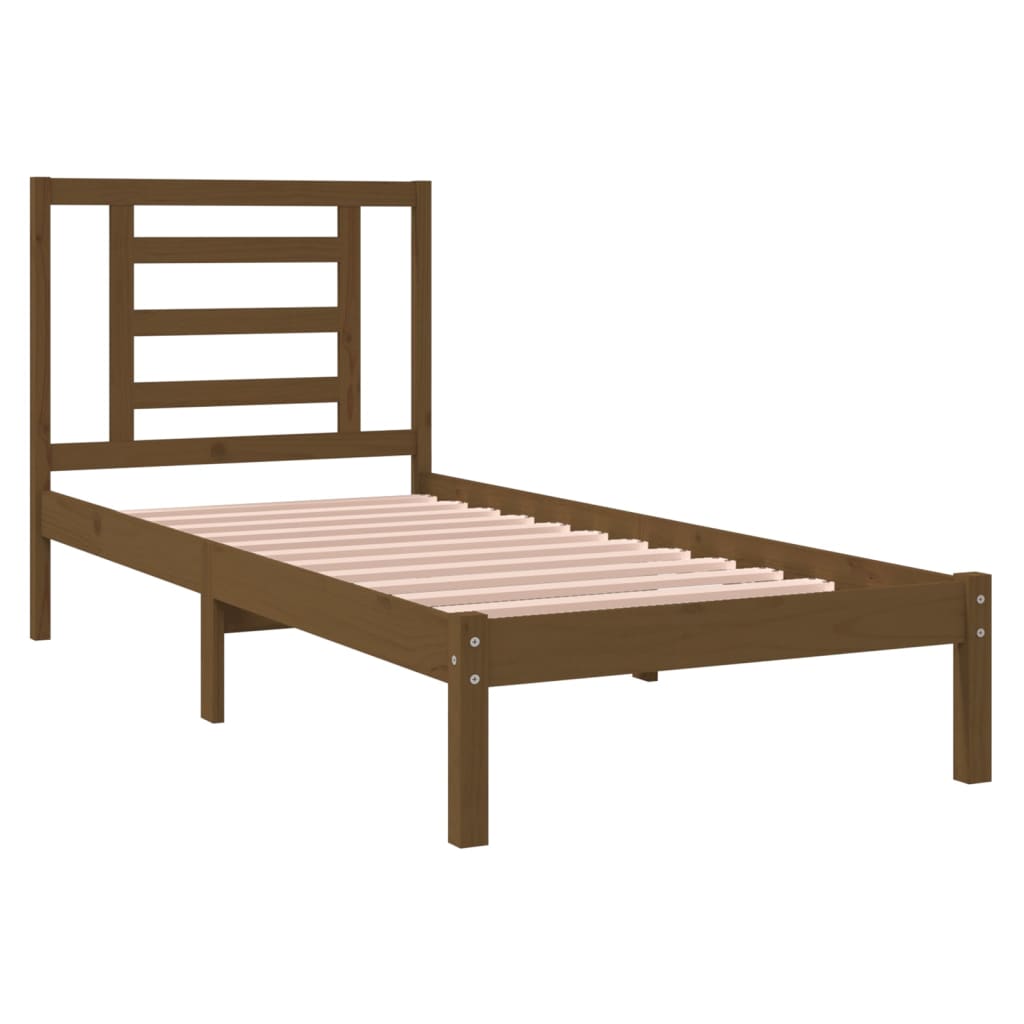 Bedframe Massief Hout Honingbruin 75X190 Cm 2Ft6 Small Single