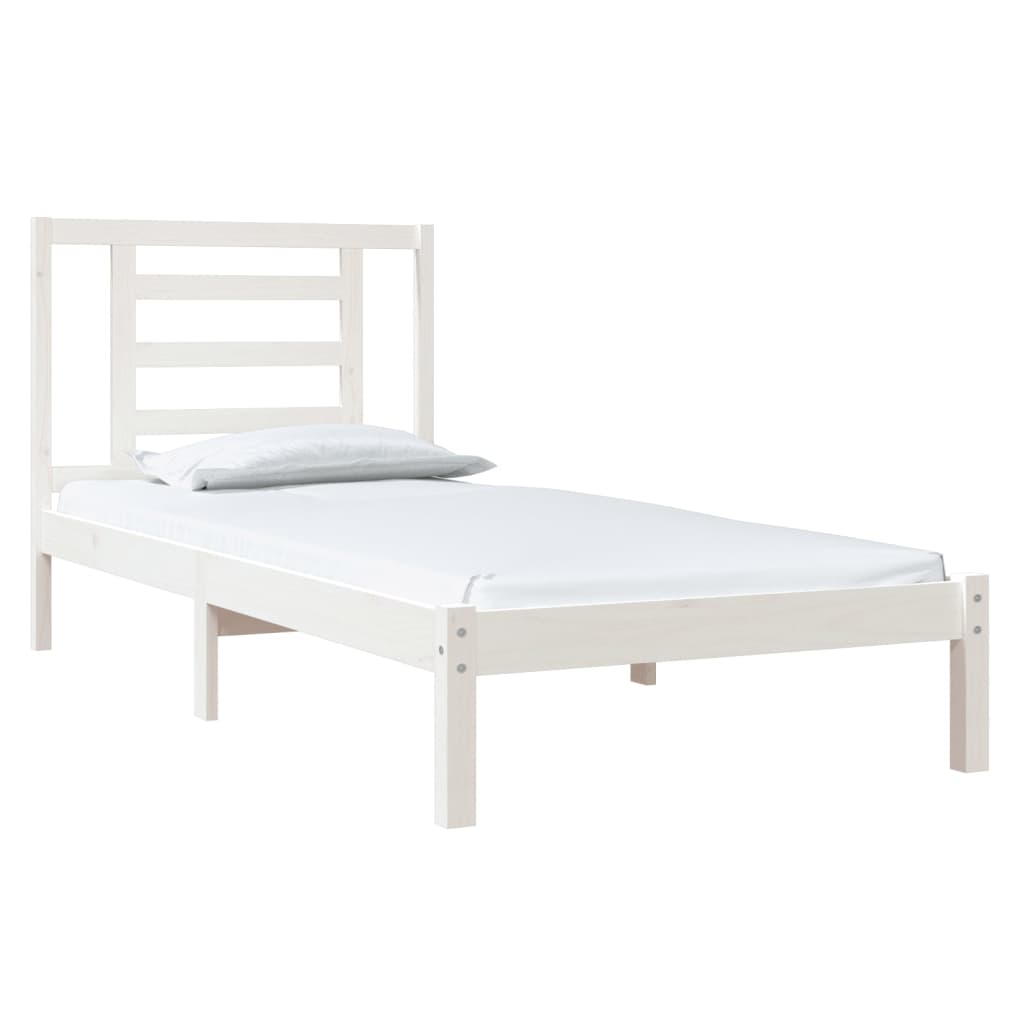 Bedframe Massief Grenenhout Wit 90X190 Cm 3Ft Single