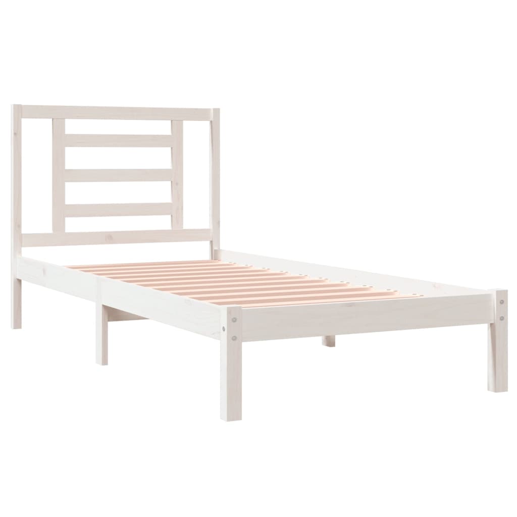 Bedframe Massief Grenenhout Wit 90X190 Cm 3Ft Single