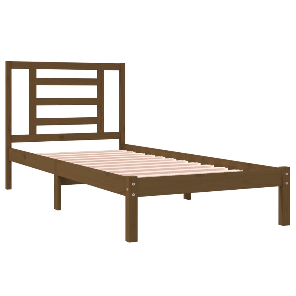 Bedframe Massief Grenenhout Honingbruin 90X190 Cm 3Ft Single