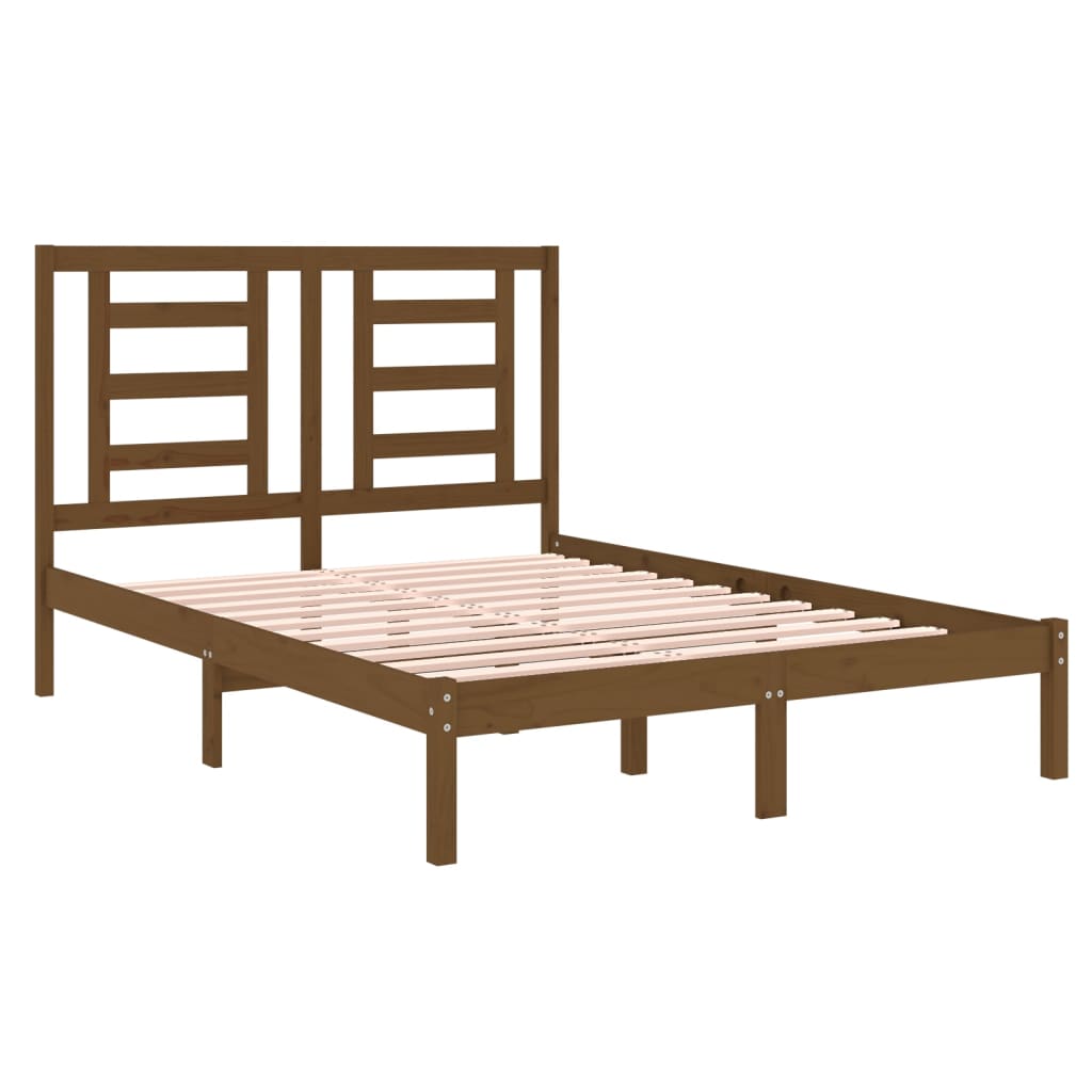 Bedframe Massief Hout Honingbruin 120X190 Cm 4Ft Small Double