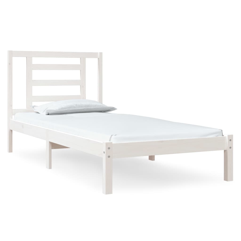 Bedframe Massief Grenenhout Wit 100X200 Cm