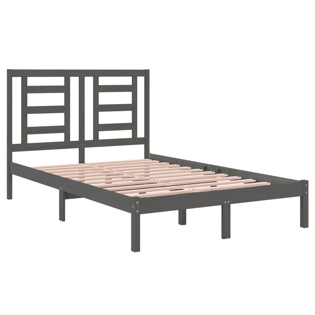 Bedframe Massief Grenenhout Grijs 120X200 Cm