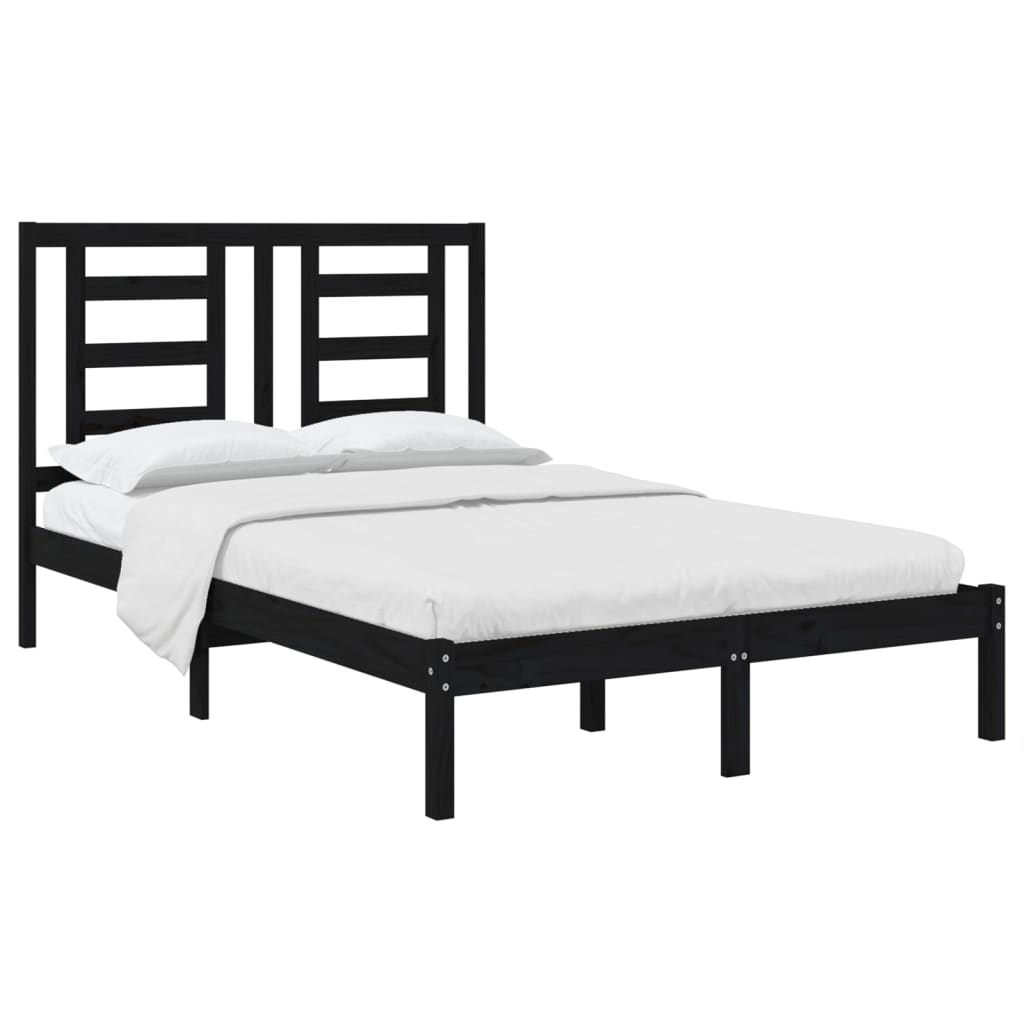Bedframe Massief Grenenhout Zwart 120X200 Cm
