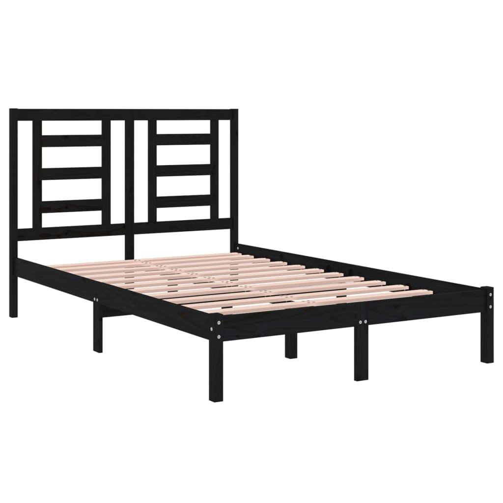 Bedframe Massief Grenenhout Zwart 120X200 Cm