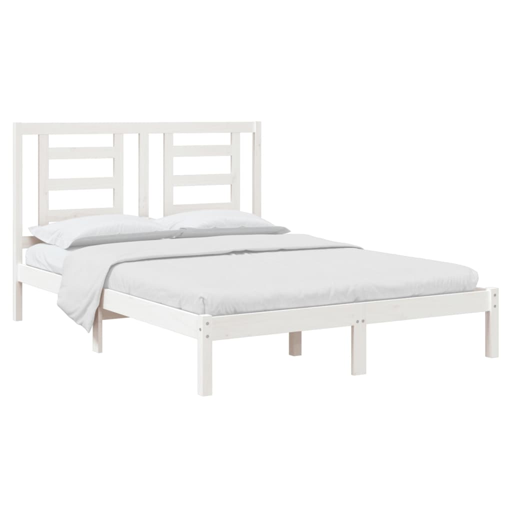 Bedframe Massief Grenenhout Wit 140X200 Cm