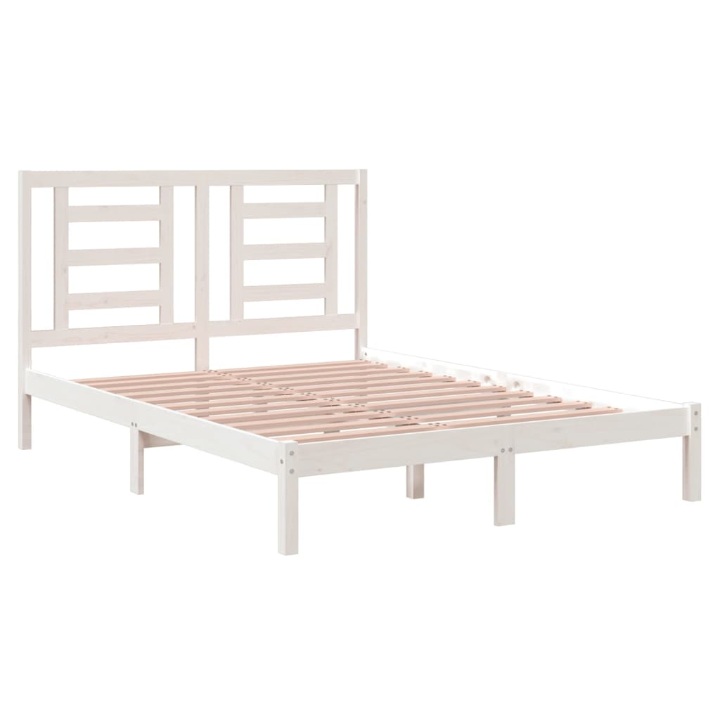Bedframe Massief Grenenhout Wit 140X200 Cm