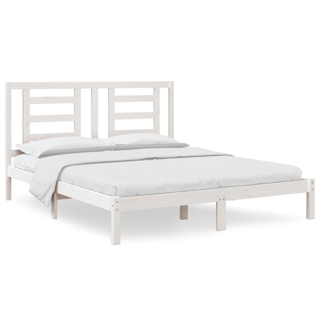 Bedframe Massief Grenenhout Wit 160X200 Cm
