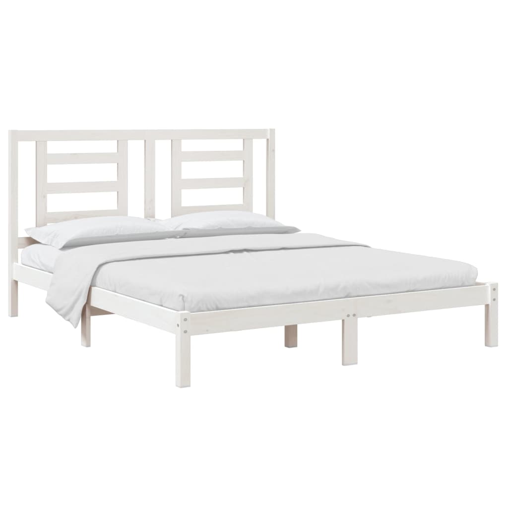 Bedframe Massief Grenenhout Wit 160X200 Cm