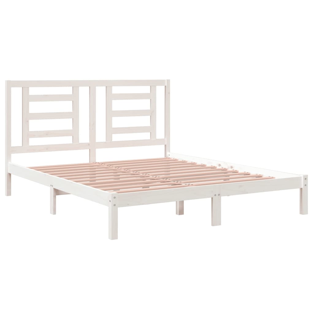 Bedframe Massief Grenenhout Wit 160X200 Cm