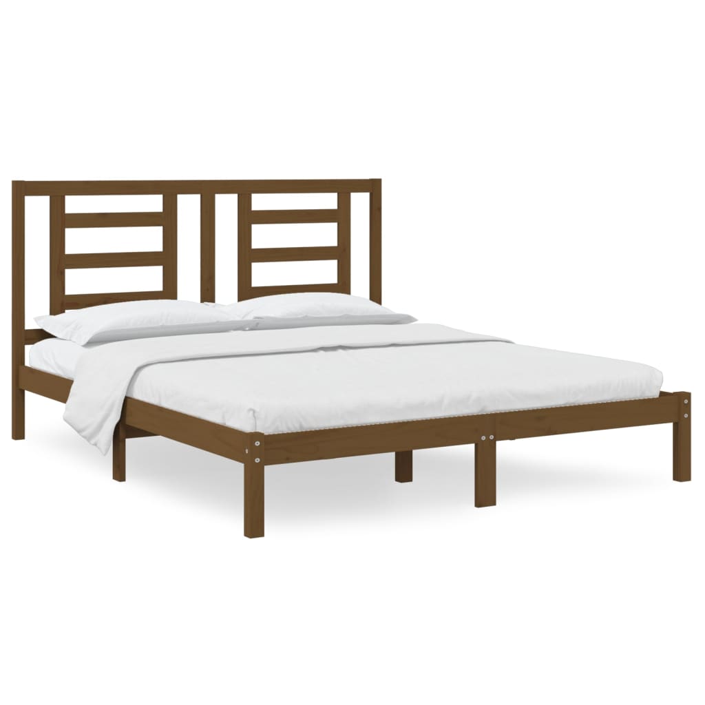 Bedframe Massief Grenenhout Honingbruin 160X200 Cm