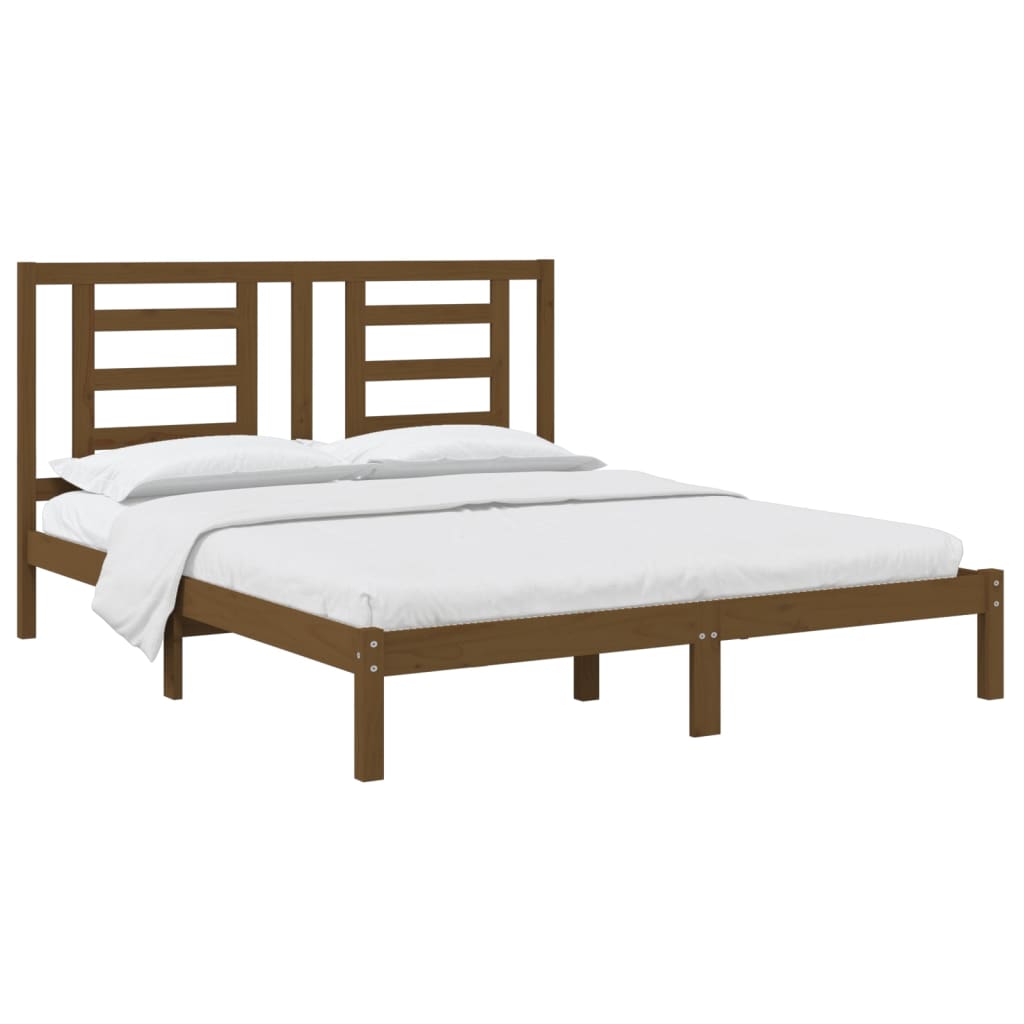 Bedframe Massief Grenenhout Honingbruin 160X200 Cm