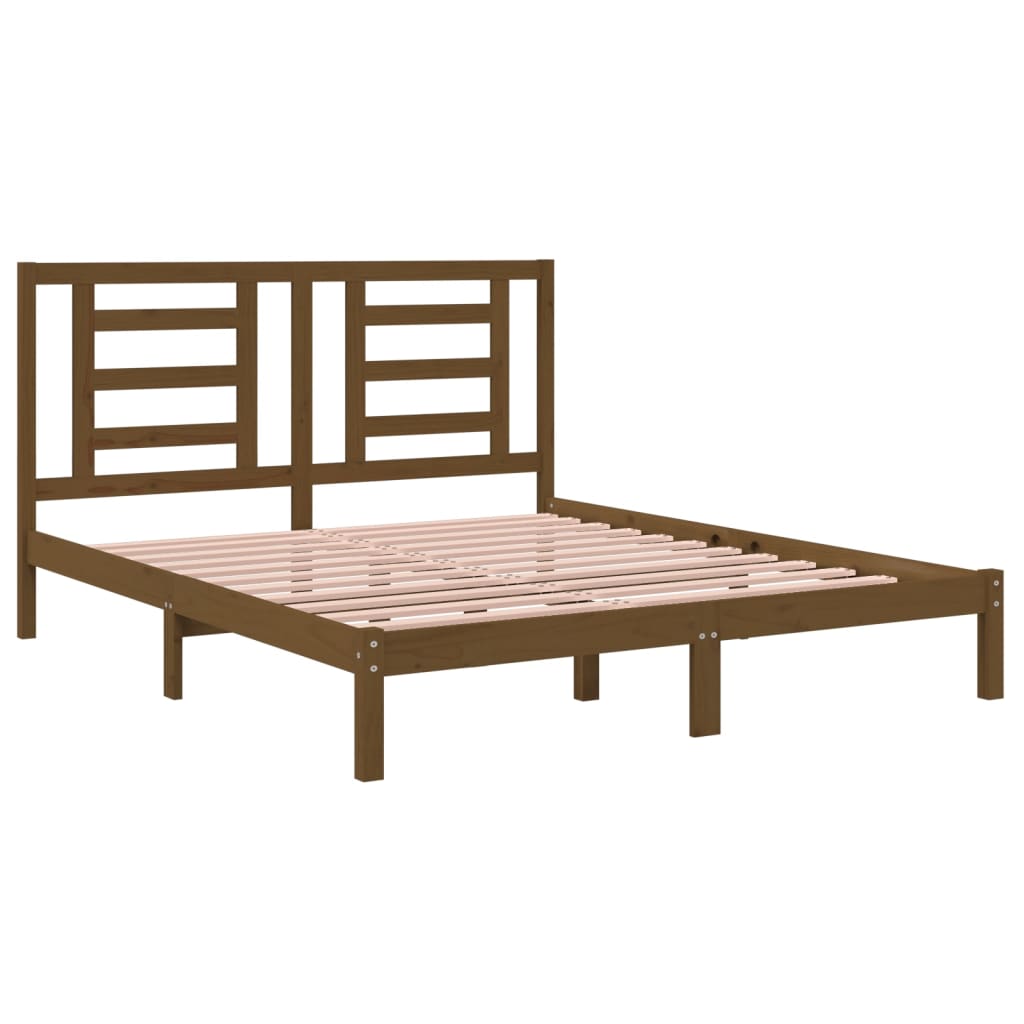 Bedframe Massief Grenenhout Honingbruin 160X200 Cm