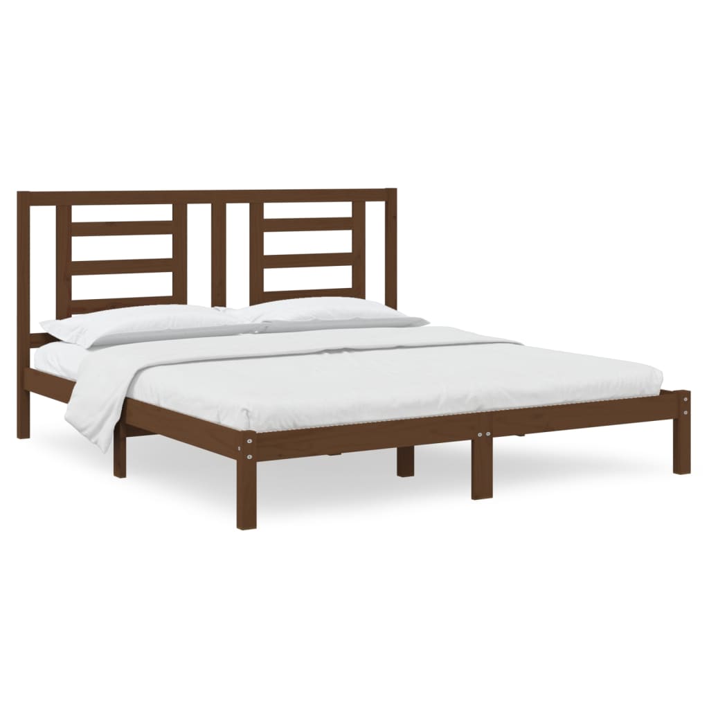 Bedframe Massief Hout Honingbruin 180X200 Cm 6Ft Super King