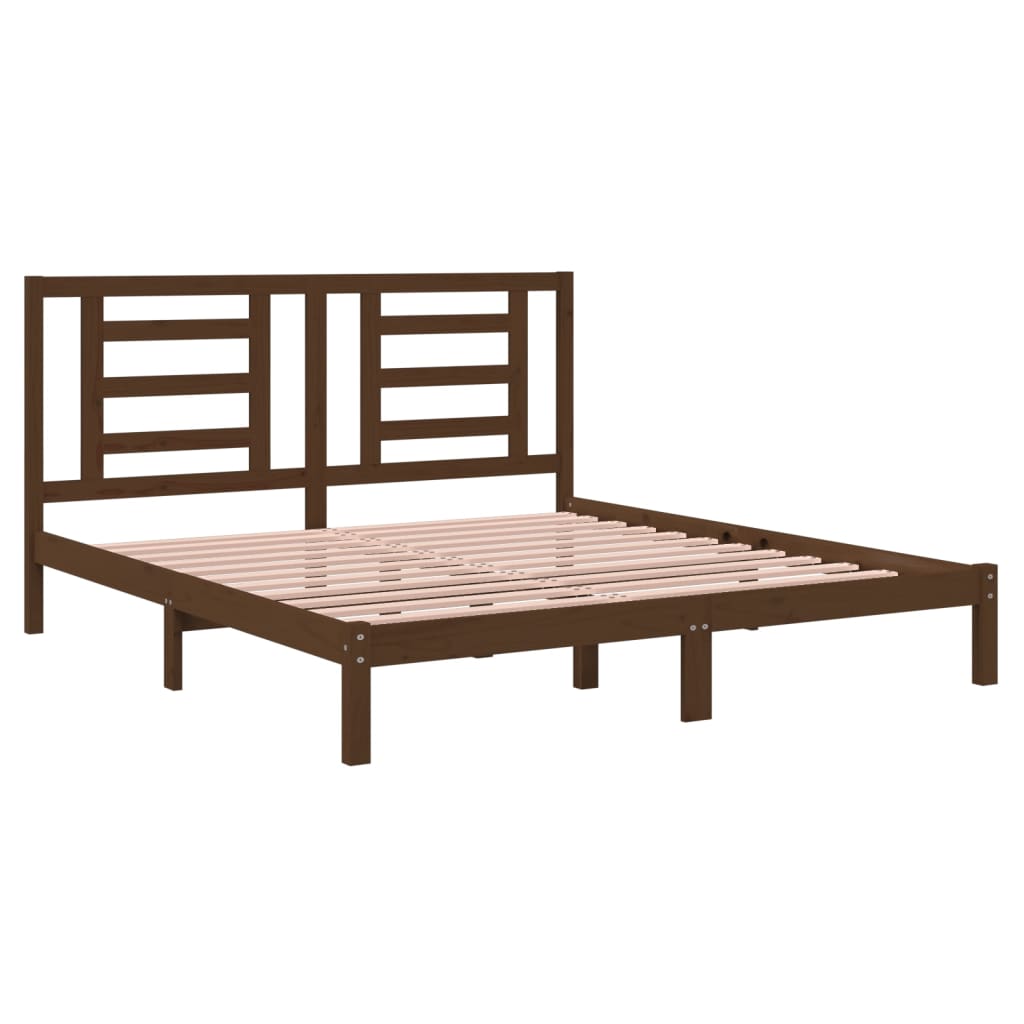 Bedframe Massief Hout Honingbruin 180X200 Cm 6Ft Super King