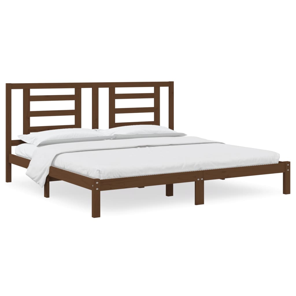 Bedframe Massief Grenenhout Honingbruin 200X200 Cm