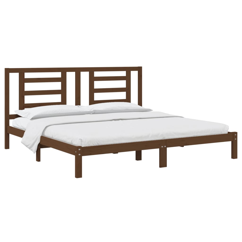 Bedframe Massief Grenenhout Honingbruin 200X200 Cm