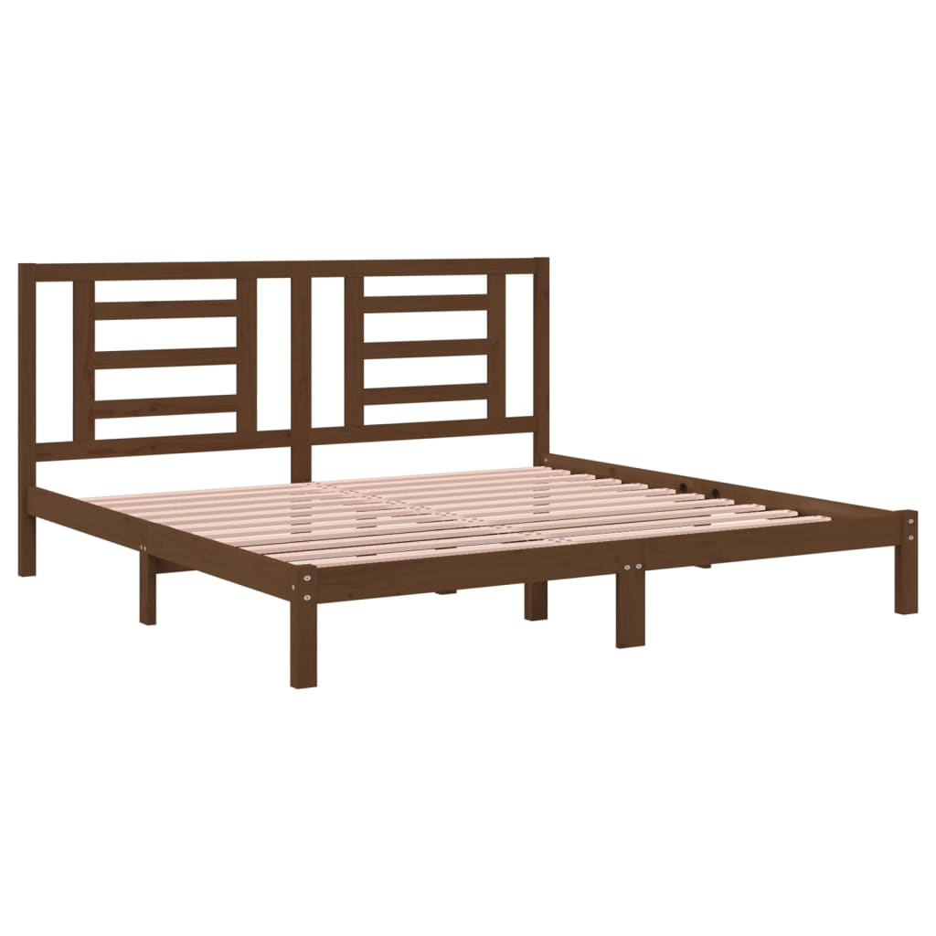 Bedframe Massief Grenenhout Honingbruin 200X200 Cm